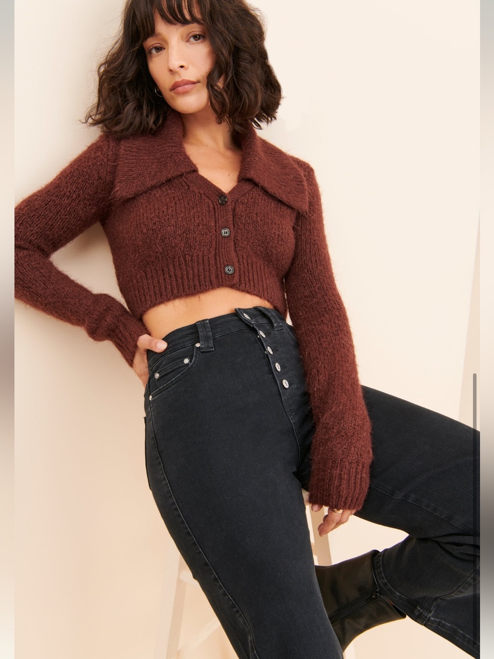 Paige Anessa High Rise Wide Leg Crop Jeans - Picture 4 of 9